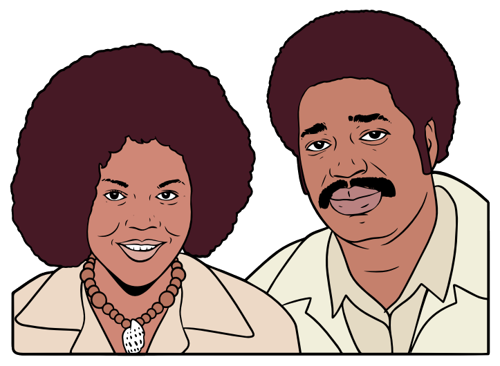 Illustrated portrait of Veronica and Willis Anderson, whose family recipes inspired Arble Baking Company