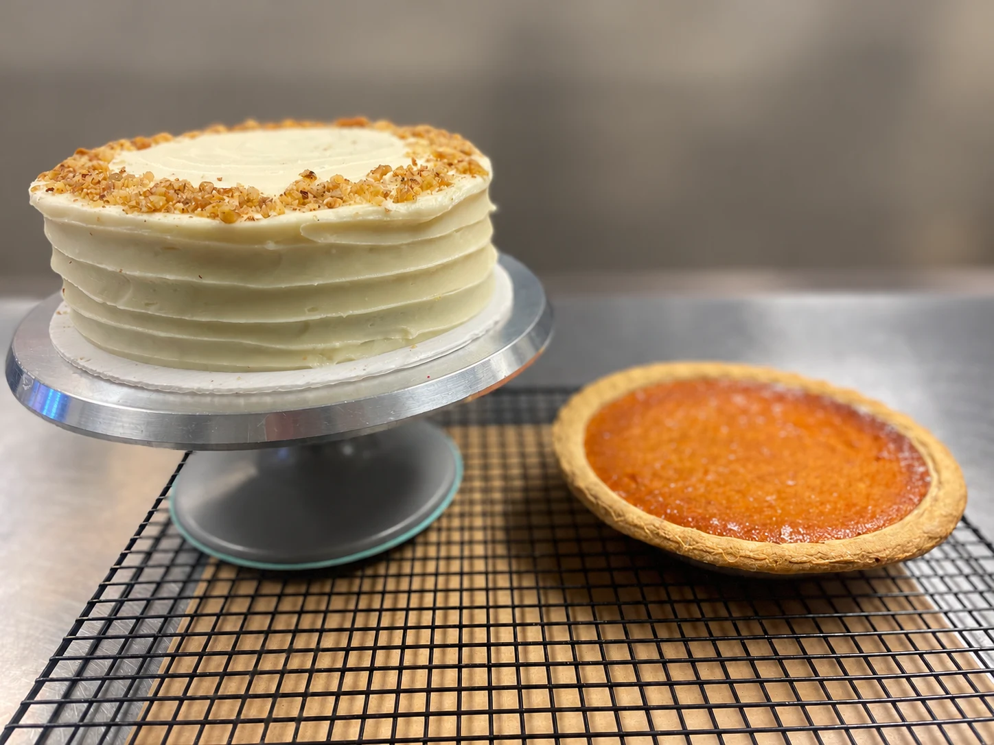 Carrot cake with sweet potato pie